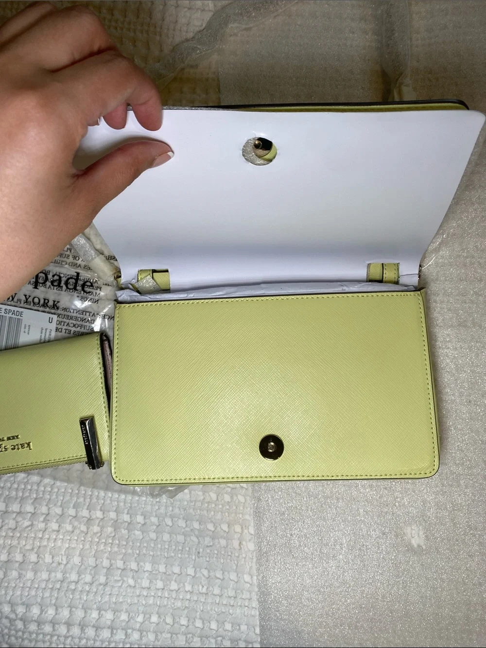 NWT Kate Spade Lemon Yellow Crossbody Bag with matching Wallet🍋